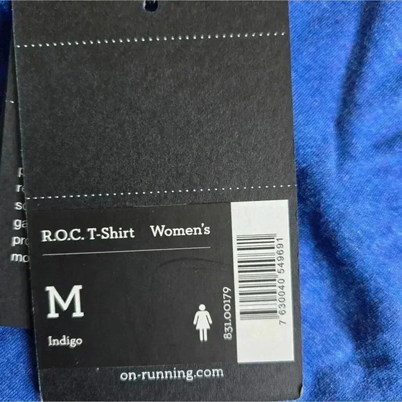 ROC Running On Clouds women's T Shirt sz Medium Indigo - Picture 5 of 6